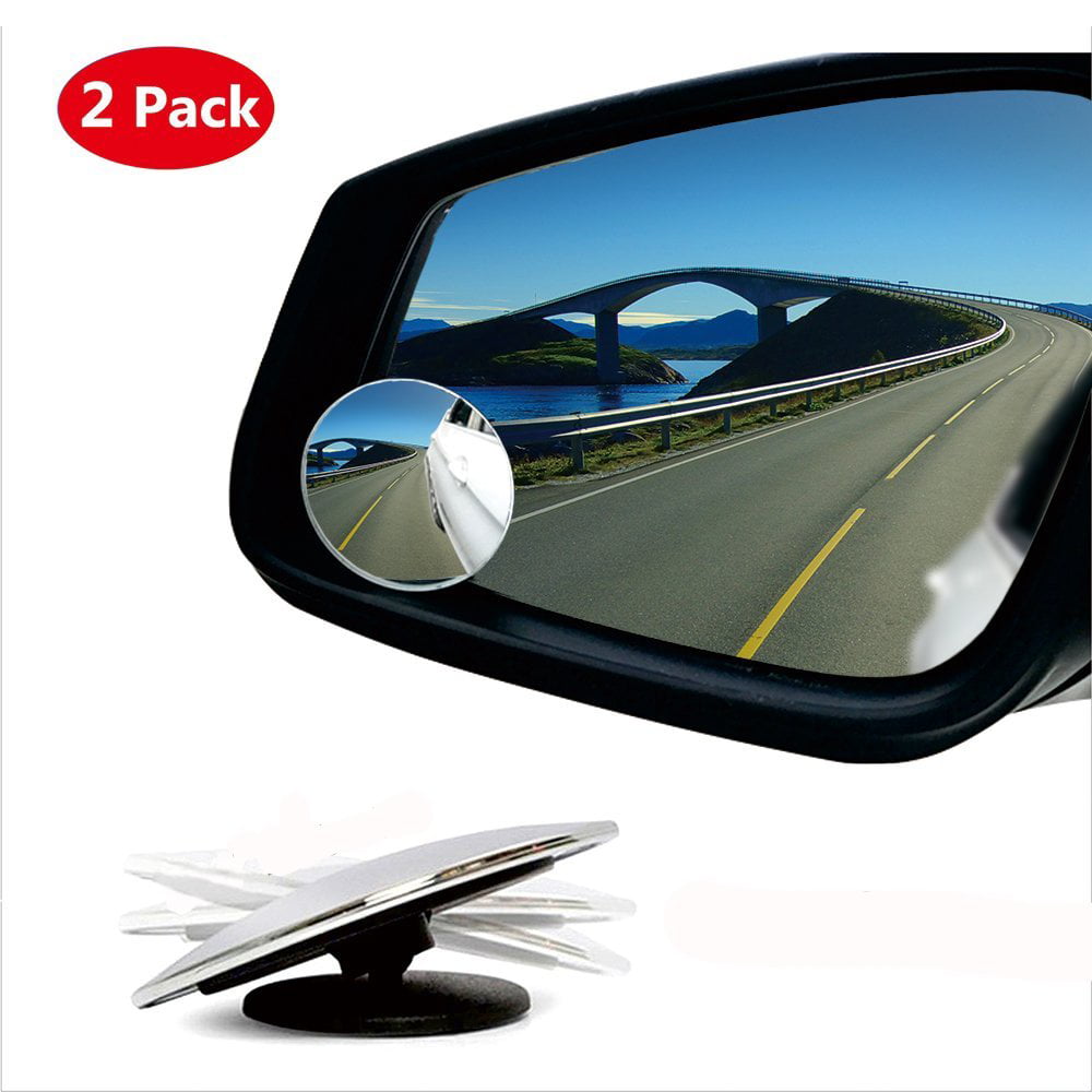 2PCS Car Adjustable 360 Degree Rotating Wide Angle Round Rearview Mirrors NEW 