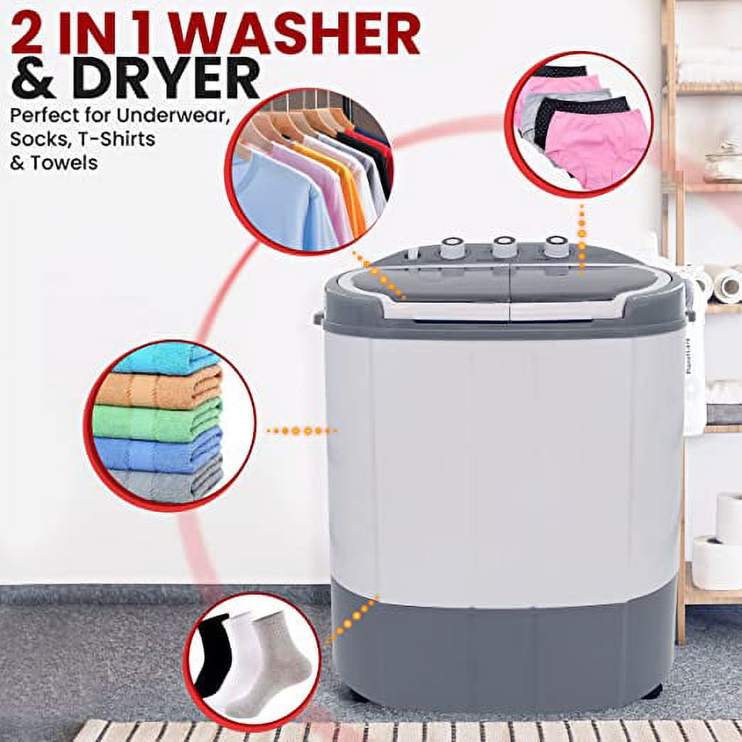 Pure Clean Compact and Portable Washer and Spin Dryer Top Loading