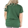 thumbnail image 4 of LANREMON Plus Size Women Tops Short Sleeve Crewneck Tunic Green Shirts for Women Solid Blouses with Pockets 26 Plus, 4 of 8