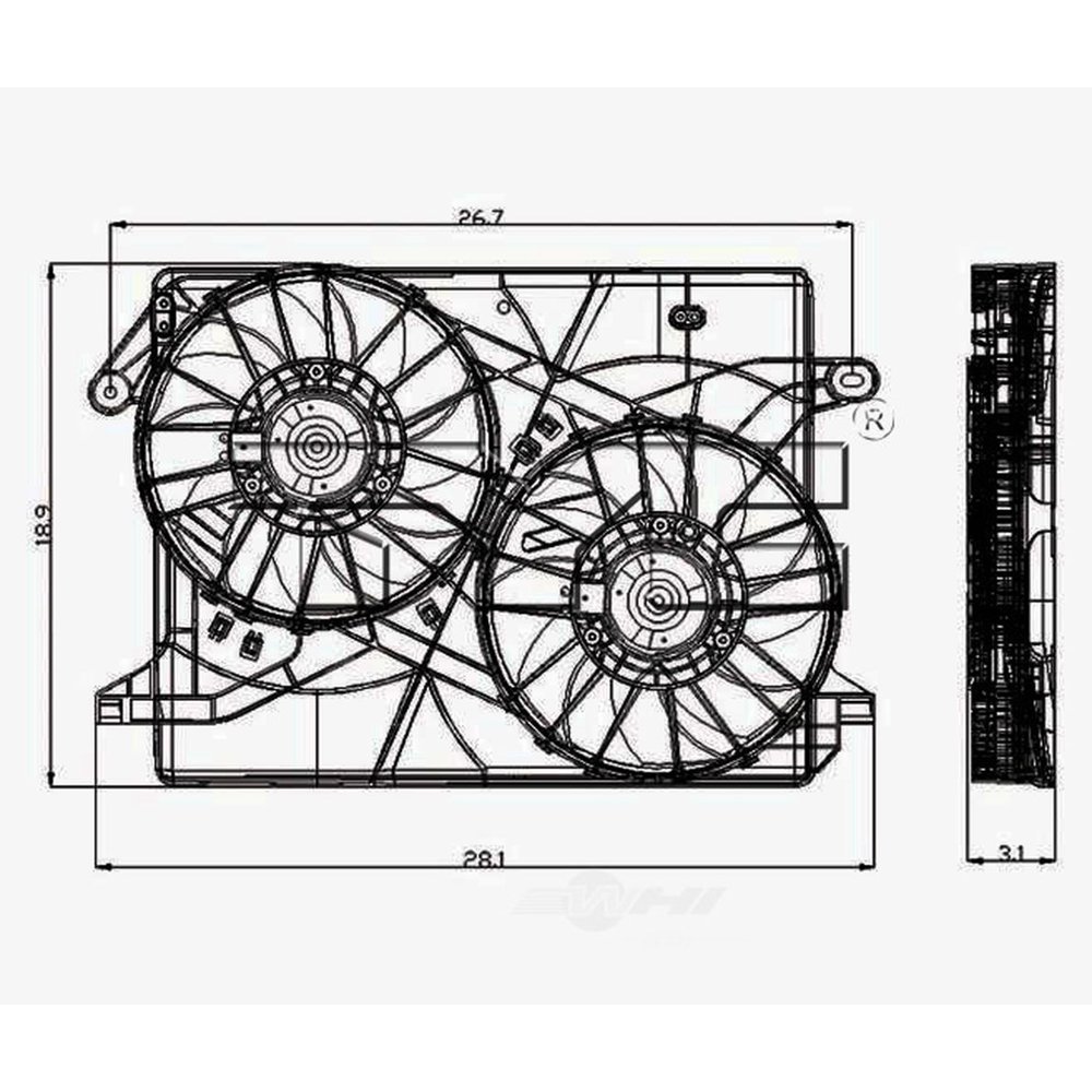 Dual Radiator and Condenser Fan Assembly
