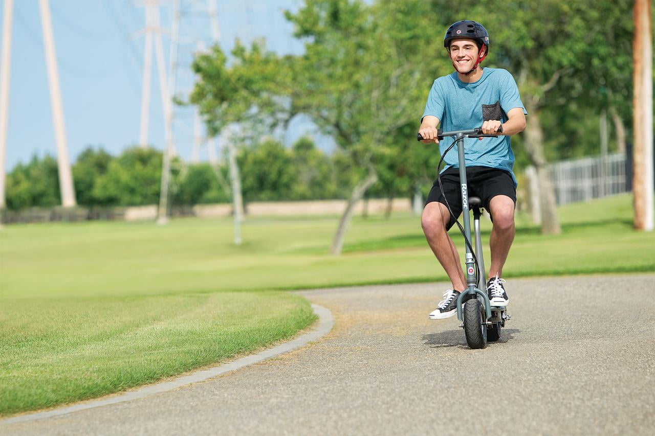 Razor E300S Seated Electric Scooter, Age 13+, 15 Mph, 40-Min Run, 220lb Max, Matte Grey