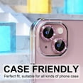 thumbnail image 5 of Dteck Compatible for iPhone 15 Pro Camera Lens Protector,Bling Glitter 9H Tempered Glass Camera Cover Screen Protector Metal Ring HD Clear Case Friendly,Rosegold, 5 of 5