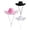 3 - Black,Pink,White, variant on 3 Pack Women's Western Felt Cowgirl Hat Cowboy Hat with Fluffy Feather Brim for Bachelorette Halloween Festival Theme Party Costume Accessories
