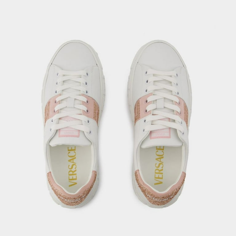 スニーカー Sneakers - Versace - Cotton - White/Pink Versace Sneakers - Cotton - White/Pink Pink (Women's