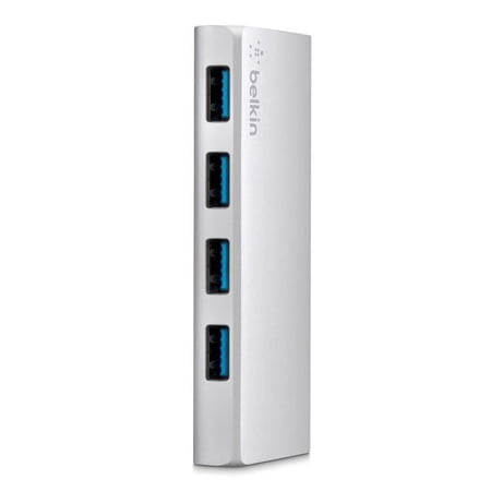 Restored Belkin USB 3.0 4 Port Hub + USB-C Cable (USB Type-C) (Certified Refurbished)
