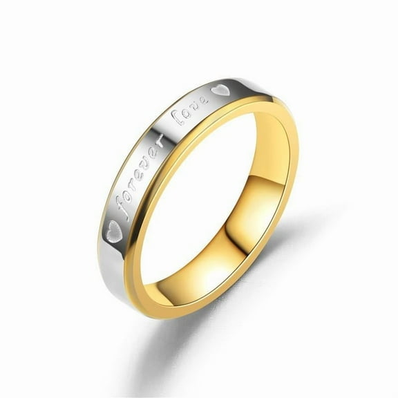 Forever LOVE titanium steel couple ring golden ring jewelry couple ring daily wear