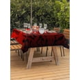 thumbnail image 2 of Outdoor Tablecloth with Umbrella Hole and Zipper, Halloween Rectangle Table Cloth 60x120 Inch Waterproof Tablecloth, Fall Horror Spooky Bats Gradient Black Red Picnic Table Cover for Patio Camping, 2 of 7
