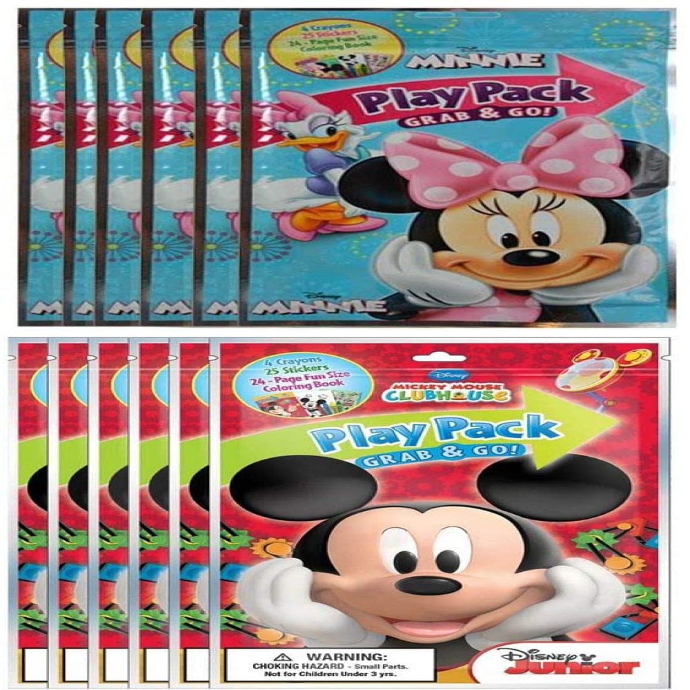 Disney Mickey Mouse Play Pack Grab & Go Coloring Book Crayons Stickers Travel 
