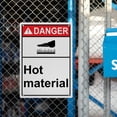 thumbnail image 6 of Weatherproof Vertical ANSI Hot Burn Sign (Hot material) 8 in" x 12 in" UV Resistant Indoor Outdoor Workplace Insdustrial Caution Warning Sign, 6 of 7