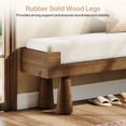 thumbnail image 2 of Finmind Upholstered Entryway Bench, Shoe Bench Padded Seat with Solid Wood Legs, End of Bed Footstool for Living Room, Mudroom, Hallway, White & Brown, 2 of 8