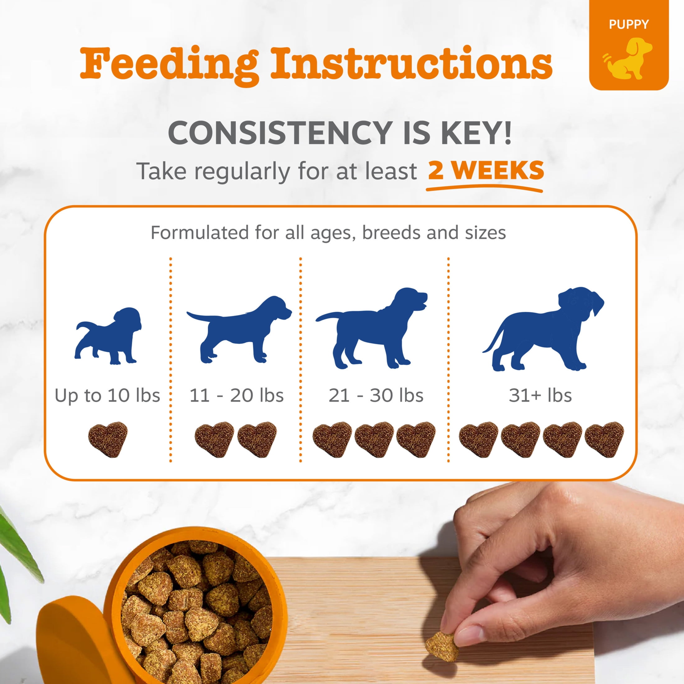 (3 pack) Zesty Paws Puppy 8-in-1 Multivitamin Bites Chicken Flavor Dog Supplement, 60 Count