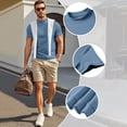 thumbnail image 6 of CIENVNSTG Mens Summer Tops Solid Color Mock Neck Short Sleeve T‑Shirts Lightweight Breathable Slim Fit Basic Casual Tee Tops for Daily Outdoor Street Wear Light Blue M, 6 of 6