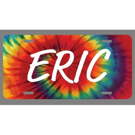 Eric Name Tie Dye Style License Plate Tag Vanity Novelty Metal | UV Printed Metal | 6-Inches By 12-Inches | Car Truck RV Trailer Wall Shop Man Cave | NP1696