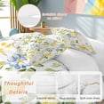 thumbnail image 2 of 3 Piece Summer Lemon Duvet Cover Set California King,Microfiber Comforter/Quilt Cover with Corner Ties and 2 Pillowcases,Yellow Fruits Botanical Spring Floral All Season Bedding with Zipper Closure, 2 of 8