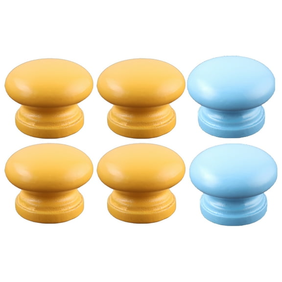 HIBIBUD 6Pcs Cabinet Knobs,Single Hole Handle Drawer Pulls,Round Handle Dresser Knobs