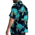thumbnail image 3 of Turtle Seamless Men's Short Sleeve Spread Collar Button Down Beach Print Casual Shirts, 3 of 6