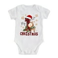 thumbnail image 1 of aDJFDGT Boys Girls Short Sleeve Christmas Letter Print Romper Bodysuit Fall Clothes, 1 of 5