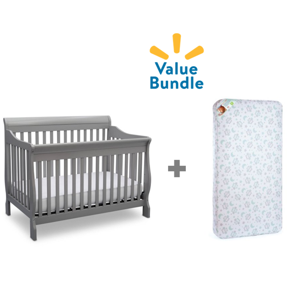 Delta Canton 4in1 Convertible Crib + Mattress Value Bundle Walmart