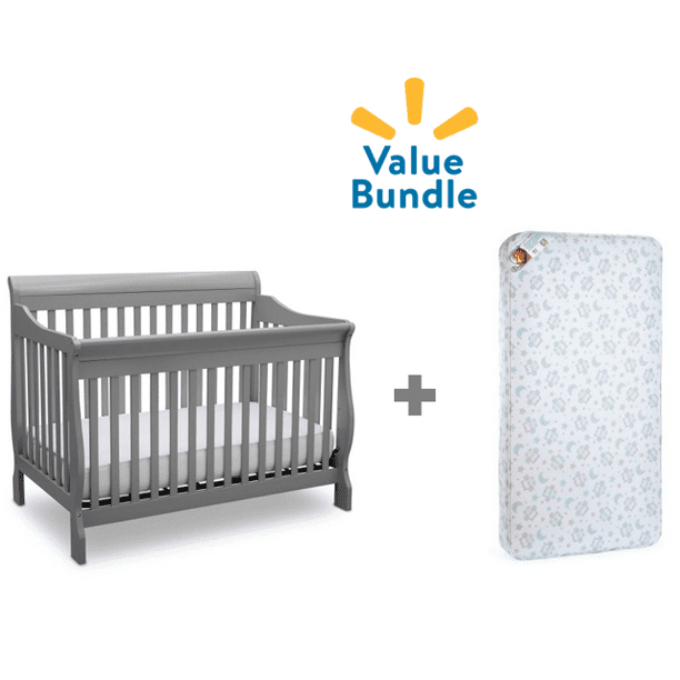 Delta Canton 4in1 Convertible Crib + Mattress Value Bundle Walmart