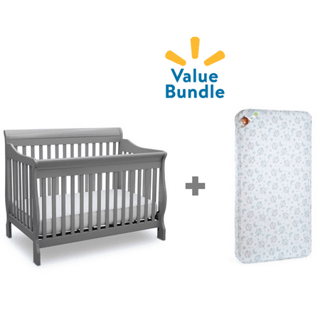 Delta Canton 4-in-1 Convertible Crib + Mattress Value Bundle