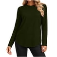 thumbnail image 5 of Aboser Long Sleeve Tops for Juniors Womens T Shirts Fitted Casual Basic Tee Breathable Crew Neck Base Layers Comfy Soft Plain Shirt, 5 of 8