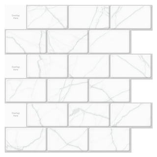 1 Sheet Peel and Stick Tile Backsplash for Kitchen in Marble Design