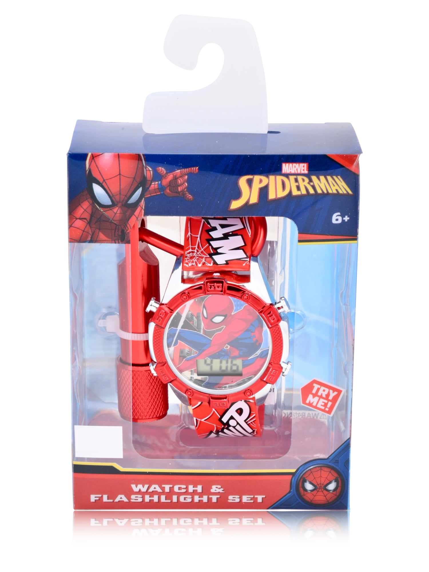 Marvel Spider-Man Unisex Watch and Flashlight Set in Red - SPD40111WM