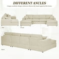 thumbnail image 6 of MOONMISS Sectional Sofas with Double Chaise, U-Shaped Cloud Comfy Couches for Living Room, 4 Seats, Beige, 6 of 6