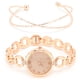 thumbnail image 3 of Conjunto de pulsera de reloj para mujer y niña, elegante reloj de cuarzo de aleación de aleación, conjunto de pulsera de joyería de oro rosa, 3 of 5