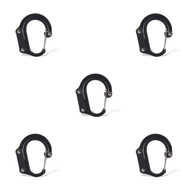 Wosthever Mosquetón para con anilla en D para exteriores, mosquetón giratorio de 360 grados, llavero con clip, gancho de seguridad de Pequeña Schwarz 5piezas Wosthever CBP229198