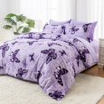 thumbnail image 1 of Bed in a Bag ARTALL, tamaño queen size, diseño de mariposas de cachemir, color morado, 7 unidades, 1 of 8