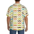 thumbnail image 7 of Goofa Colorful Mustache Printed Men's Casual Short-sleeved Shirt,Lightweight Breathable Button-down,Summer Casual men's top,Versatile Fashion shirt-Small, 7 of 7