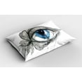 thumbnail image 2 of Ambesonne Eye Pillow Sham 2 Pack, Human Eye Butterfly Dreamy, 36"x20", Black White Blue, 2 of 3