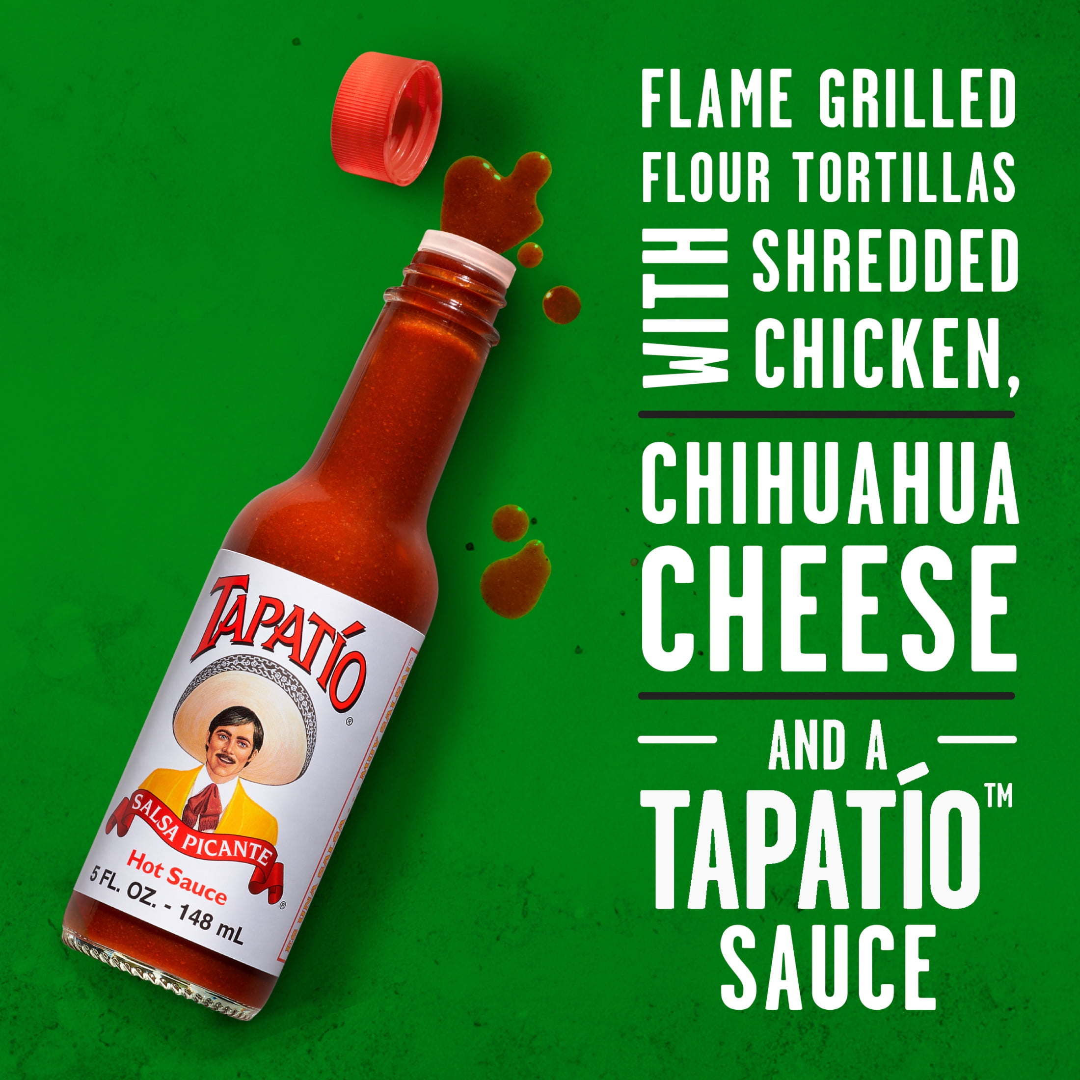 Tapatío Chicken Quesadillas with Tapatio Hot Sauce, Frozen Mexican Food 6 oz
