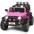 thumbnail image 1 of Patiojoy 12V Electric Kids Ride On Truck Toys 2 Seater Jeep Car with Remote Control Pink, 1 of 10