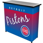 Detroit Pistons Hardwood Classics Indoor or Outdoor Portable Bar with 2 Shelves