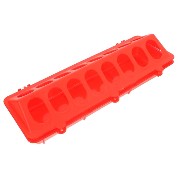 IBASETOY Chicken Food Feeder Poultry Feeder Red Plastic Long Trough For Chickens 1Pcs