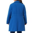 thumbnail image 4 of Agnes Orinda Women's Plus Size Winter Coats Notched Lapel Single Breasted Outerwear Elegant Long Trench Coat with Pocket 2X Royal Blue, 4 of 7