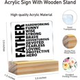 thumbnail image 2 of Dad Gift for Birthday Father’s Day Father Loving Hero Quote Clear Desk Decorative Sign Keepsake Present Dad Life Acrylic Plaque with Wooden Stand Sign Desk Decor for Home Office, 2 of 7