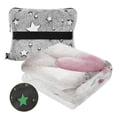 thumbnail image 2 of White Bears Roses Travel Blanket Pillow Compact Foldable Airplane Throw Blanket with Trolley Sleeve for Travel Camping, 2 of 8