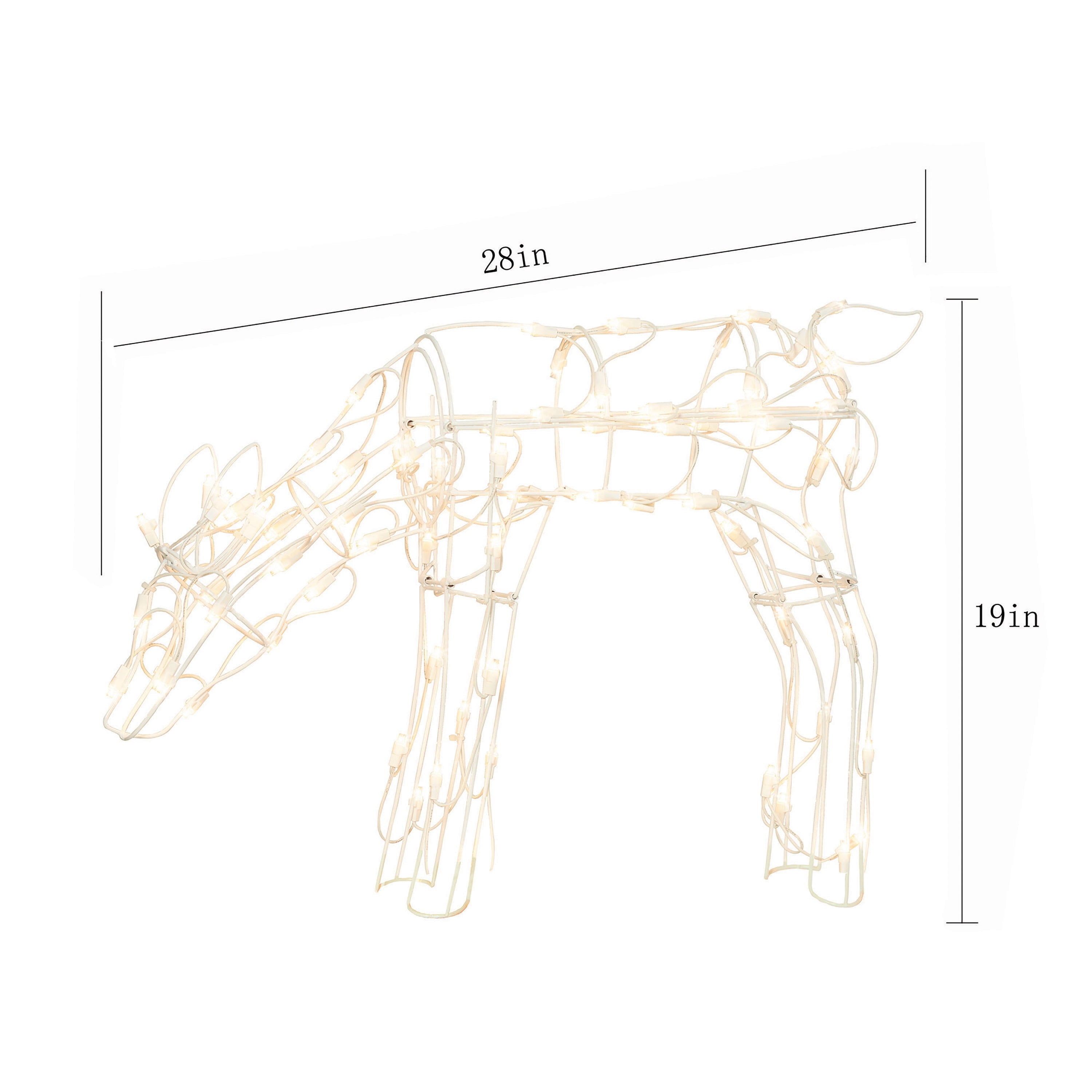 Indoor/Outdoor Light-Up Feeding Doe Christmas Decoration with 70 LED Lights, Warm White, 28", by Holiday Time