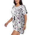 thumbnail image 2 of Balery Cowboy Pattern Womens Pajama Sets 2 Piece Soft Short Sleeve Top and Shorts Sleepwear Round Neck Pjs Lounge Set with Pockets-Small, 2 of 7