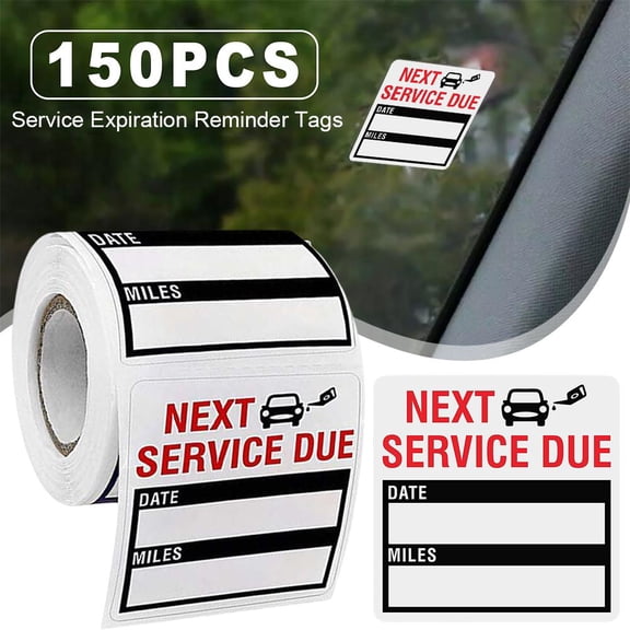 QHUDLV Oil Change Reminder Stickers,150pcs Clear,Service Maintenance