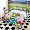 thumbnail image 3 of Erosebridal Letter W Gradient Soccer Ball Print Full Size Comforter Sets, Sports Monogram Bedding Sets for Kids Boys and Girls, Reversible 3-Piece, 1 Comforter and 2 Pillowcases, 3 of 6