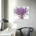 thumbnail image 4 of Nawypu Lavender Flower Picture Lavender Bouquet Wall Art Purple White Floral Wall Art Abstract Flower Picture Farmhouse Flower Artwork for Living Room Office Bedroom Wall Art Unframed 16Inchx16Inch, 4 of 5