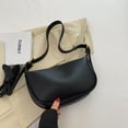 thumbnail image 3 of Bolso bandolera para mujer Bolso informal de color sólido para mujeres adolescentes (negro), 3 of 8
