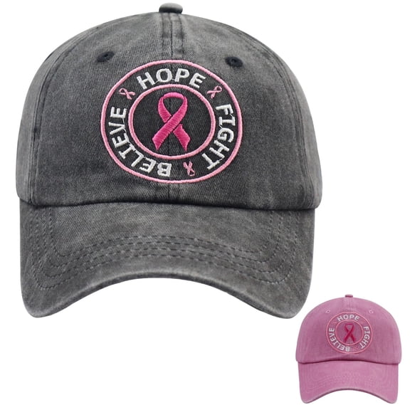 Miaoju Cancer Hats for Women Embroidered Adjustable Cancer Awareness Hope Hat Cancer Gifts for Woman