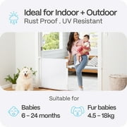 (4 pack) Perma Child Safety 71 in. Wide x 33 in. Tall White Retractable Baby Gate