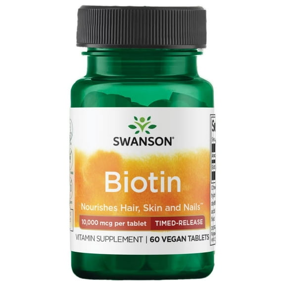 Swanson Timed-Release Biotin 10Vitamin 10,000 mcg 60 Tabs