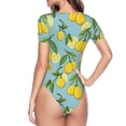 thumbnail image 3 of Uemuo Lemon Pattern Women's One Piece Short Sleeve Swimsuit Rash Guard Surfing Modest Quick-drying Swimsuit Beach Essentials-Small, 3 of 9